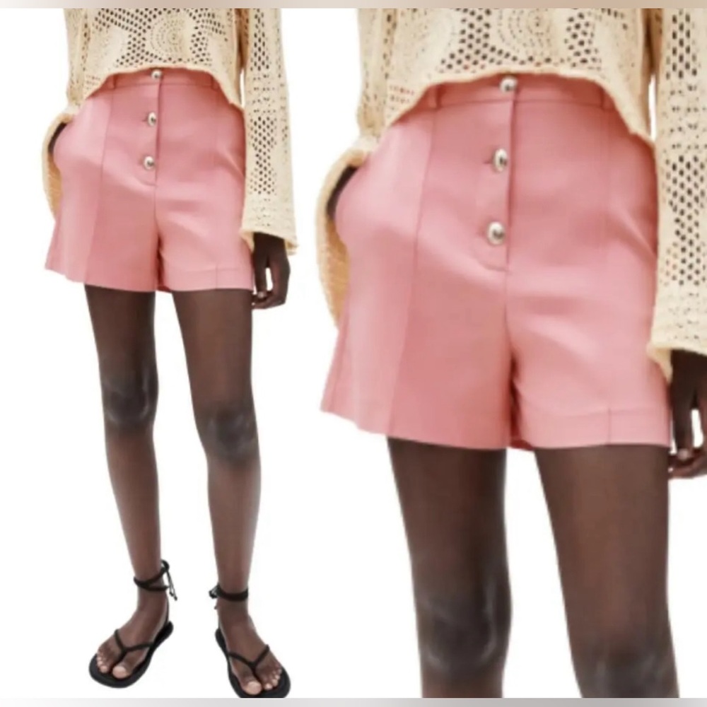 NWT ZARA High Waisted Button Fly STYLISH Dressy Shorts Pockets 1608/136 Size XS
